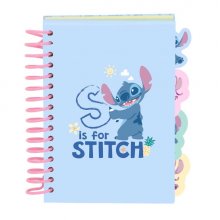 Safta Stitch Bloc de Notas - Formato A6 - 80 Hojas de 80 g/m2 - Espiral - Tapas Duras - 4 Separadores Interiores - 10.5x14.8cm - Color Azul Pastel