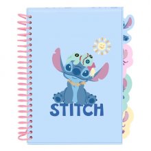 Safta Stitch Bloc de Notas - Formato A5 - 80 Hojas de 80 g/m2 - Espiral - Tapas Duras - 4 Separadores Interiores - 14.8x2.1cm - Color Azul Pastel