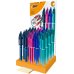 Bic 4 Colours Smooth Gradient y Drop Expositor de 36 Boligrafos de Bola Retractil - Punta Media de 1.0mm - Escritura un 40% mas Suave - 4 Colores