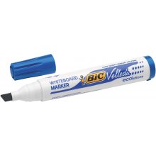 Bic Velleda 1751 ECOlutions Marcadores para Pizarra - Punta Biselada - Trazo entre 3mm y 5.5mm - Tinta con Base de Alcohol - Ecologico - Borrado Optimo - Color Azul (12 uds)