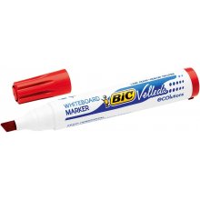Bic Velleda 1751 ECOlutions Marcadores para Pizarra - Punta Biselada - Trazo entre 3mm y 5.5mm - Tinta con Base de Alcohol - Ecologico - Borrado Optimo - Color Rojo (12 uds)