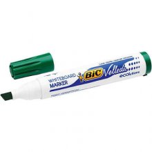 Bic Velleda 1751 ECOlutions Marcadores para Pizarra - Punta Biselada - Trazo entre 3mm y 5.5mm - Tinta con Base de Alcohol - Ecologico - Borrado Optimo - Color Verde (12 uds)
