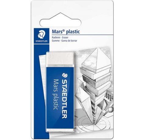 Staedtler Mars Plastic 526 50 Goma de Borrar - Plastico - Alta Precision - Color Blanco
