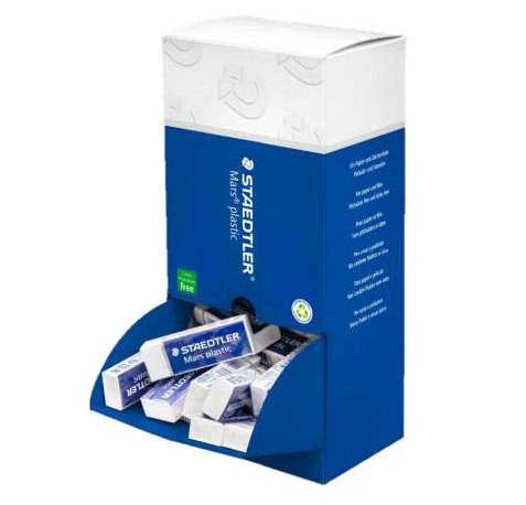 Staedtler Mars Plastic Goma de Borrar - Plastico - Alta Precision - Color Blanco (40 uds)