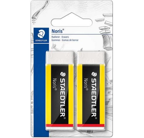 Staedtler Noris 526 Goma de Borrar - Plastico - Alta Calidad - Minimos Residuos - Color Blanco