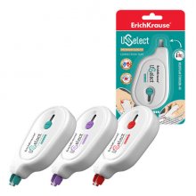 Erichkrause Cinta Correctora Uselect - Adecuada para Uso Ambidiestro - Aplicador Giratorio - Control de Cinta - Secado Inmediato - Color/Diseño Variado (24 uds)