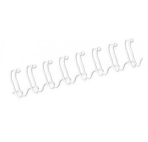 Fellowes Wire Pack de 100 Espirales Dobles Metalicas 10mm - Hasta 80 Paginas - Color Blanco