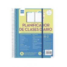 Finocam Organizacion Planificador de Clases sin Fechar para Docentes - 1 Dia por Pagina - Formato 4º - 155x212mm - Tapas de Polipropileno - Papel de 80g/m2 - Espiral Metalica - Color Azul Finocam Organizacion Planificador de Clases sin Fechar para Docentes - 1 Dia por Pagina - Formato 4º - 155x212mm - Tapas de Polipropileno - Papel de 80g/m2 - Espiral Metalica - Color Azul