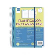 Finocam Organizacion Planificador de Clases sin Fechar en Catalan para Docentes - 1 Dia por Pagina - Formato 4º - 155x212mm - Tapas de Polipropileno - Papel de 80g/m2 - Espiral - Color Azul Finocam Organizacion Planificador de Clases sin Fechar en Catalan para Docentes - 1 Dia por Pagina - Formato 4º - 155x212mm - Tapas de Polipropileno - Papel de 80g/m2 - Espiral - Color Azul