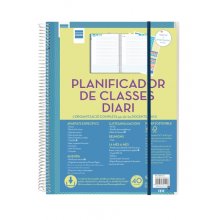 Finocam Organizacion Planificador de Clases sin Fechar en Catalan para Docentes - 1 Dia por Pagina - 230x310mm - Tapas de Polipropileno - Papel de 80g/m2 - Espiral Metalica - Color Azul Finocam Organizacion Planificador de Clases sin Fechar en Catalan para Docentes - 1 Dia por Pagina - 230x310mm - Tapas de Polipropileno - Papel de 80g/m2 - Espiral Metalica - Color Azul