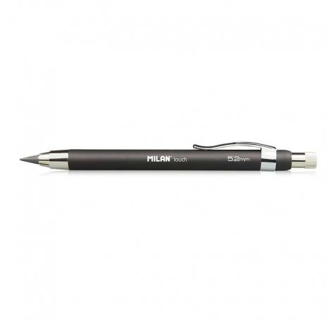 Milan Portaminas Profesional con Afilaminas - Mina 5.2mm - Alta Calidad - Diseño y Funcionalidad - Color Negro (6 uds)