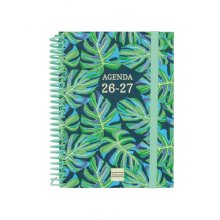 Finocam Diva Agenda Escolar 26/27 en Catalan - Semana Vista Horizontal - Formato 8Âº - 120x164mm - Tapas de Carton Forrado - Papel de 80g/m2 - Espiral - Esquinas Microperforadas - Multicolor