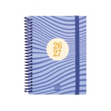 Finocam Diva Agenda Escolar 26/27 en Catalan - Semana Vista Horizontal - Formato 8Âº - 120x164mm - Tapas de Carton Forrado - Papel de 80g/m2 - Espiral - Esquinas Microperforadas - Multicolor