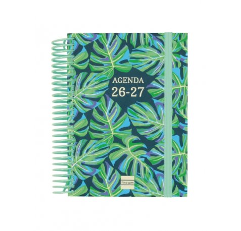 Finocam Diva Agenda Escolar 26/27 - 1 Dia por Pagina - Formato 8Âº - 120x164mm - Tapas de Carton Forrado - Papel de 80g/m2 - Espiral de Plastico - Esquinas Microperforadas - Multicolor
