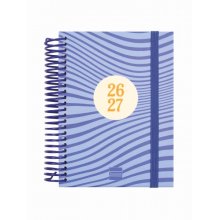 Finocam Diva Agenda Escolar 26/27 - 1 Dia por Pagina - Formato 8Âº - 120x164mm - Tapas de Carton Forrado - Papel de 80g/m2 - Espiral de Plastico - Esquinas Microperforadas - Multicolor