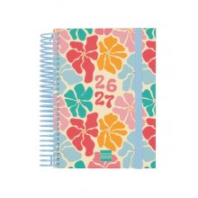 Finocam Diva Agenda Escolar 26/27 en Catalan - 1 Dia por Pagina - Formato 8Âº - 120x164mm - Tapas de Carton Forrado - Papel de 80g/m2 - Espiral - Esquinas Microperforadas - Multicolor