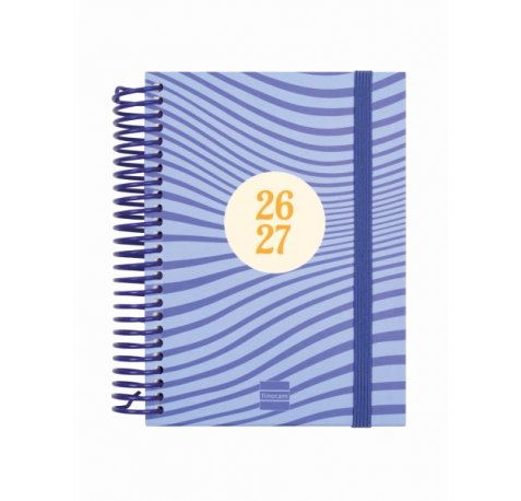 Finocam Diva Agenda Escolar 26/27 en Catalan - 1 Dia por Pagina - Formato 8Âº - 120x164mm - Tapas de Carton Forrado - Papel de 80g/m2 - Espiral - Esquinas Microperforadas - Multicolor