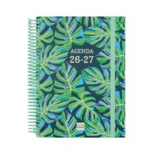 Finocam Diva Agenda Escolar 26/27 en Catalan - 1 Dia por Pagina - Formato 4Âº - 155x212mm - Tapas de Carton Forrado - Papel de 80g/m2 - Espiral - Esquinas Microperforadas - Multicolor
