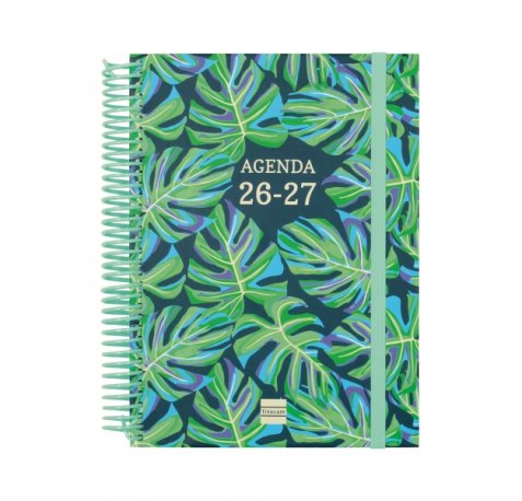 Finocam Diva Agenda Escolar 26/27 en Catalan - 1 Dia por Pagina - Formato 4Âº - 155x212mm - Tapas de Carton Forrado - Papel de 80g/m2 - Espiral - Esquinas Microperforadas - Multicolor