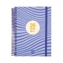 Finocam Diva Agenda Escolar 26/27 en Catalan - 1 Dia por Pagina - Formato 4Âº - 155x212mm - Tapas de Carton Forrado - Papel de 80g/m2 - Espiral - Esquinas Microperforadas - Multicolor