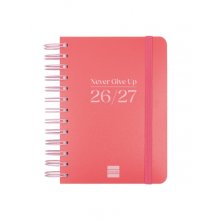 Finocam Cosmo Flex Agenda Escolar 26/27 - 1 Dia por Pagina - Formato 8Âº - 120x169mm - Tapas de Polipropileno - Papel de 80g/m2 - Espiral Metalica - Esquinas Microperforadas - Color Rojo