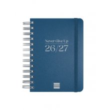 Finocam Cosmo Flex Agenda Escolar 26/27 - 1 Dia por Pagina - Formato 8Âº - 120x169mm - Tapas de Polipropileno - Papel de 80g/m2 - Espiral Metalica - Esquinas Microperforadas - Color Azul