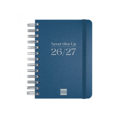 Finocam Cosmo Flex Agenda Escolar 26/27 - 1 Dia por Pagina - Formato 8Âº - 120x169mm - Tapas de Polipropileno - Papel de 80g/m2 - Espiral Metalica - Esquinas Microperforadas - Color Azul