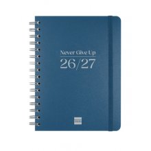 Finocam Cosmo Flex Agenda Escolar 26/27 - Semana Vista Horizontal - Formato 4Âº - 155x212mm - Tapas de Polipropileno - Papel de 80g/m2 - Espiral Metalica - Esquinas Microperforadas - Color Azul