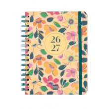 Finocam Cosmo Cart Agenda Escolar 26/27 en Catalan - Semana Vista Horizontal - Formato 4Âº - 155x212mm - Tapas de Carton Forrado - Papel de 80g/m2 - Espiral - Esquinas Microperforadas - Multicolor