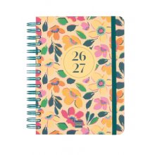 Finocam Cosmo Cart Agenda Escolar 26/27 en Catalan - 1 Dia por Pagina - Formato 4Âº - 155x212mm - Tapas de Carton Forrado - Papel de 80g/m2 - Espiral - Esquinas Microperforadas - Multicolor
