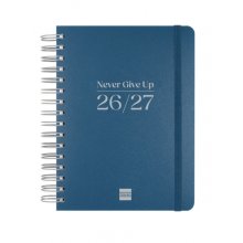 Finocam Cosmo Flex Agenda Escolar 26/27 en Catalan - 1 Dia por Pagina - Formato 4Âº - 155x212mm - Tapas de Polipropileno - Papel de 80g/m2 - Espiral - Esquinas Microperforadas - Color Azul