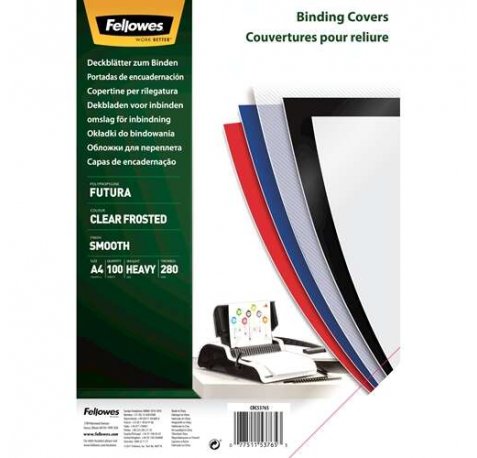 Fellowes Pack de 100 Portadas de Polipropileno A4 - 300 Micras - Muy Resistentes - Transparente