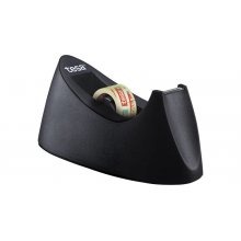 Tesa Curve Pack de Dispensador de Cinta Adhesiva + 1 Rollo de Cinta 19mm x 10m - Para Cintas de hasta 19mm x 33m - Color Negro