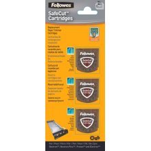 Fellowes Pack de 3 Cuchillas de Repuesto para Cizalla - Corte Microperforado - Corte Plegado - Corte Ondulado - Cuchilla Encapsulada Retractil - Transparente