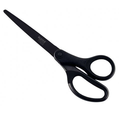 Leitz Tijeras Titanio Antiadherentes - 180mm - Revestimiento Antiadherente, Empuñadura Practica - Negro