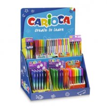 Carioca Expositor Fiorella Incluye 5 OOPS Easy Blister de 3uds Blue Red, 7 OOPS Easy Blister de 6uds, 7 Fiorella Metallic de 6uds, 7 Fiorella Neon de 6uds, 7 Fiorella Blister de 6uds, 1 Oops Easy Display 30uds C. Surtidos, 1 Fiorella Display 30uds Neon, 1