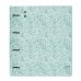 Safta Carpeta con 4 Anillas 35mm - Tapa de Plastico - Recambio 100 Hojas - Cierre Elastico - Ranura para Boligrafo - Separadores Internos - 270x40x320mm - Color Menta