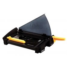 Fellowes Cortadora de Papel con Cuchilla en Acero Inoxidable - Capacidad de Corte 20 Hojas - Guias de Corte con Formatos Din - Base Metalica con Patas Anti-Deslizantes