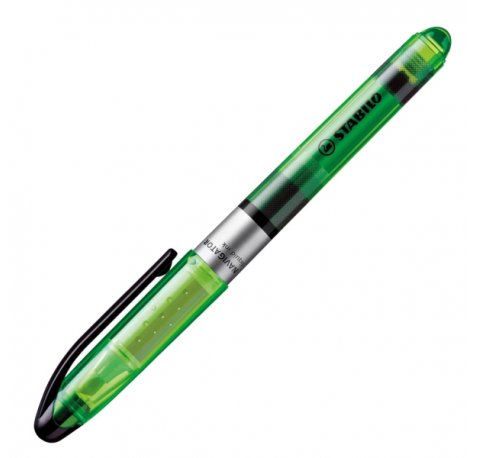 Stabilo Navigator Marcador Fluorescente - Zona de Agarre - Diseño Delgado - Practico Clip para Llevar - Trazo entre 2 y 5mm - Color Verde (10 uds)