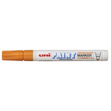 Uni-ball PX-20 Paint Marker - Marcador de Pintura - Punta Acrilica de Bala 2.2-2.8mm - Permanente en Todas las Superficies - Resistente a Luz y Agua - Color Naranja (12 uds)