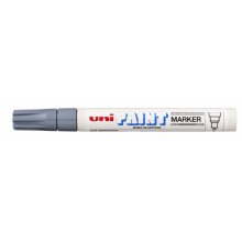 Uni-ball PX-20 Paint Marker - Marcador de Pintura - Punta Acrilica de Bala 2.2-2.8mm - Permanente en Todas las Superficies - Resistente a Luz y Agua - Color Gris (12 uds)