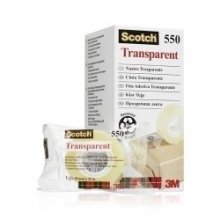 Scotch 550 Cinta Adhesiva 19mm x 33m - Embolsada Individualmente - Transparente (8 uds)
