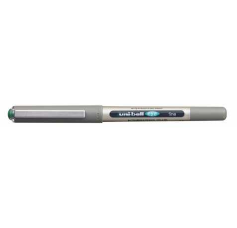 Uni-ball Eye Fine UB-157 Boligrafo de Tinta Liquida - Punta de Bola 0.7mm - Tinta Resistente al Agua y Luz - Sistema de Control de Tinta - Color Verde (12 uds)