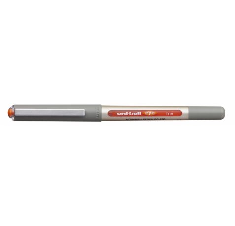 Uni-ball Eye Fine UB-157 Boligrafo de Tinta Liquida - Punta de Bola 0.7mm - Tinta Resistente al Agua y Luz - Sistema de Control de Tinta - Color Naranja (12 uds)
