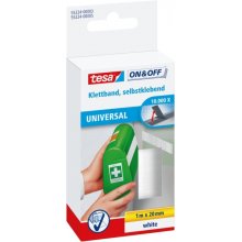Tesa On & Off Cinta de Velcro 20mm x 1m - Se puede Abrir y Cerrar hasta 10.000 Veces - Color Blanco