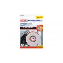 Tesa Ultra Strong Cinta Adhesiva de Doble Cara Ultra Fuerte 19mm x 1.5m - Color Blanco