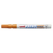 Uni-ball PX-21 Paint Marker - Marcador de Pintura - Punta Acrilica de Bala 0.8-1.2mm - Permanente en Todas las Superficies - Resistente a Luz y Agua - Cuerpo de Aluminio - Color Naranja (12 uds)