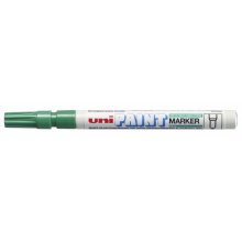 Uni-ball PX-21 Paint Marker - Marcador de Pintura - Punta Acrilica de Bala 0.8-1.2mm - Permanente en Todas las Superficies - Resistente a Luz y Agua - Cuerpo de Aluminio - Color Verde (12 uds)