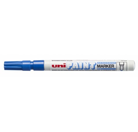 Uni-ball PX-21 Paint Marker - Marcador de Pintura - Punta Acrilica de Bala 0.8-1.2mm - Permanente en Todas las Superficies - Resistente a Luz y Agua - Color Azul (12 uds)