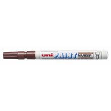 Uni-ball PX-21 Paint Marker - Marcador de Pintura - Punta Acrilica de Bala 0.8-1.2mm - Permanente en Todas las Superficies - Resistente a Luz y Agua - Cuerpo de Aluminio - Color Marrón (12 uds)